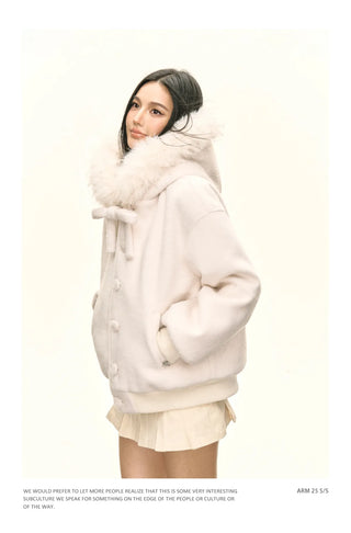 white fur coat