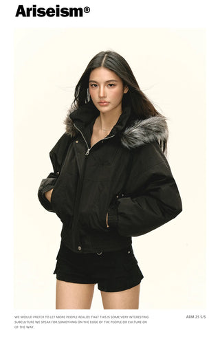 black puffer coat