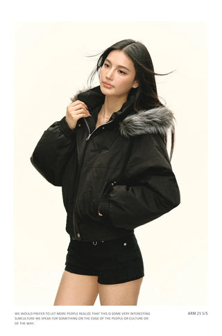 black puffer coat