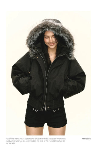 black puffer coat