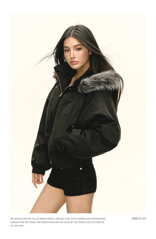 black puffer coat