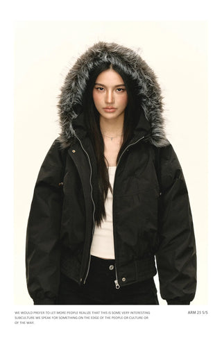 black puffer coat