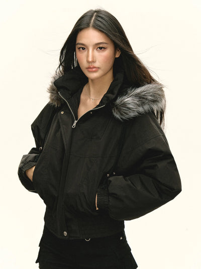 black puffer coat