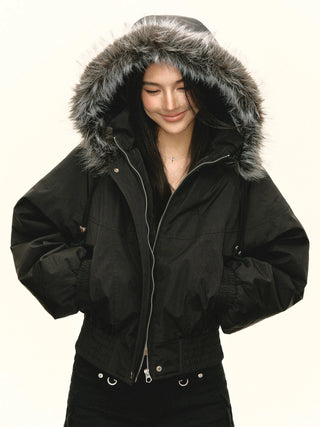 black puffer coat