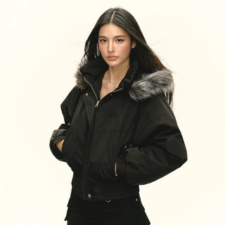 black puffer coat