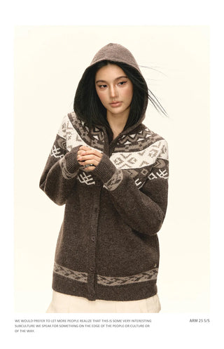 fairisle hooded sweater