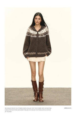 fairisle hooded sweater
