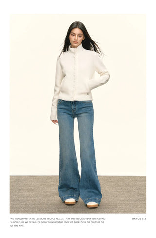 stand collar cardigan