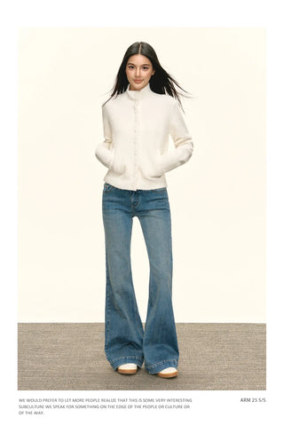 stand collar cardigan