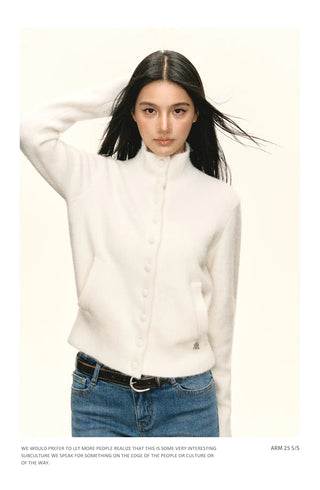 stand collar cardigan