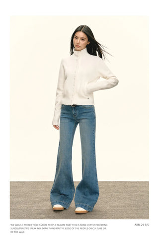 stand collar cardigan