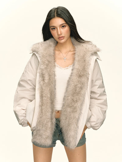 fur collar down