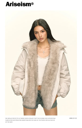 fur collar down