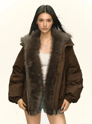 fur collar down