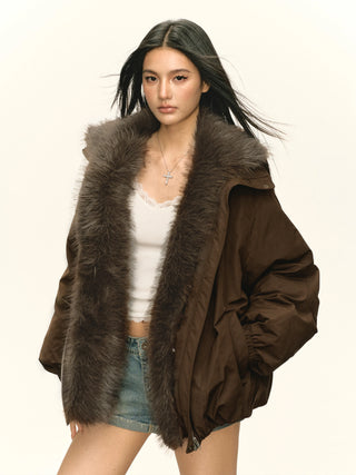 fur collar down