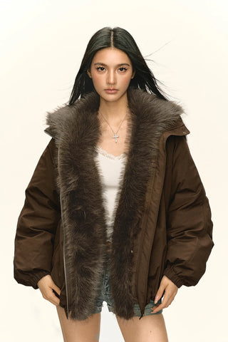 fur collar down