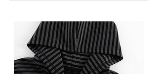 striped hooded cardigan