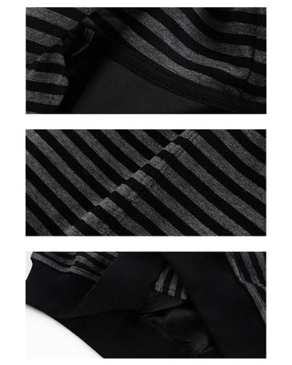 striped hooded cardigan