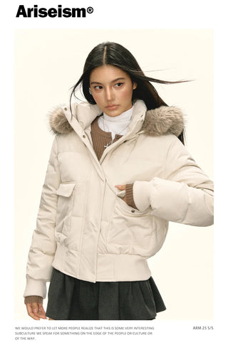 hooded puffer coat