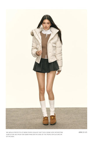 hooded puffer coat