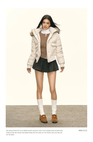 hooded puffer coat