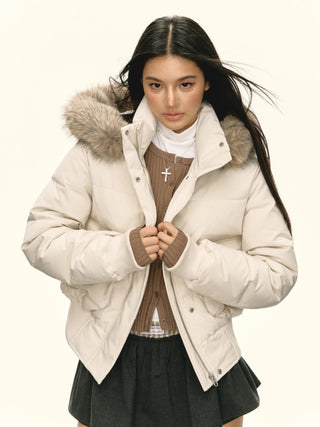 hooded puffer coat