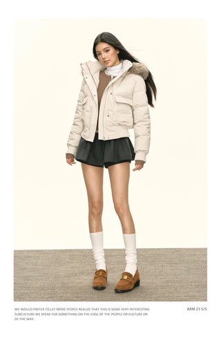 hooded puffer coat