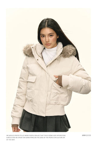 hooded puffer coat