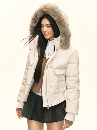hooded puffer coat
