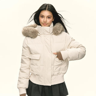 hooded puffer coat