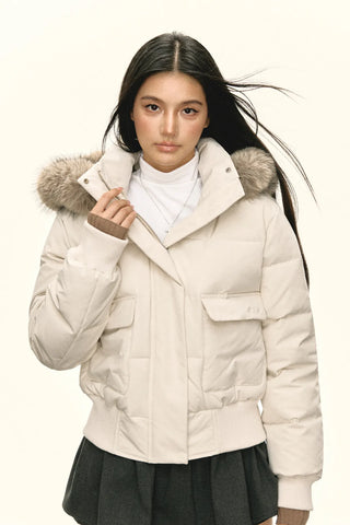 hooded puffer coat