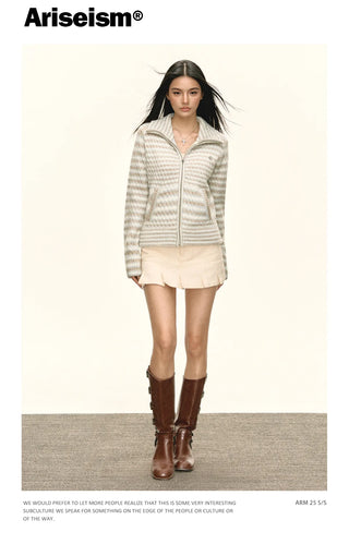 striped stand collar