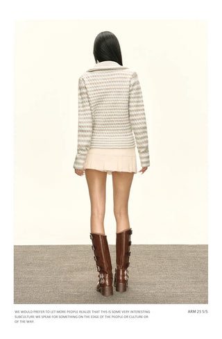 striped stand collar