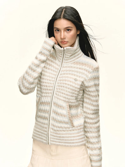striped stand collar