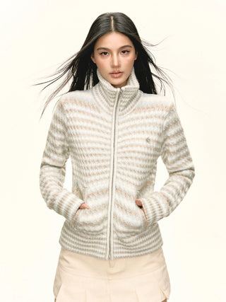 striped stand collar