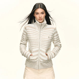 striped stand collar