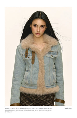 denim puffer coat