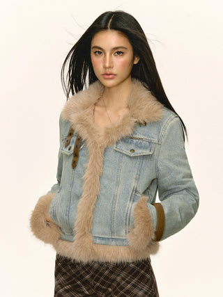 denim puffer coat