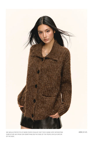 lapel cardigan coat