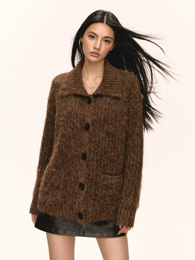 lapel cardigan coat
