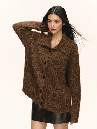 lapel cardigan coat