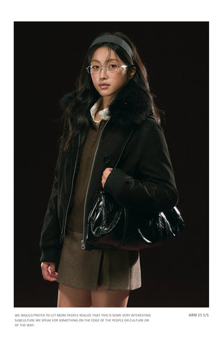 quilted leather coat