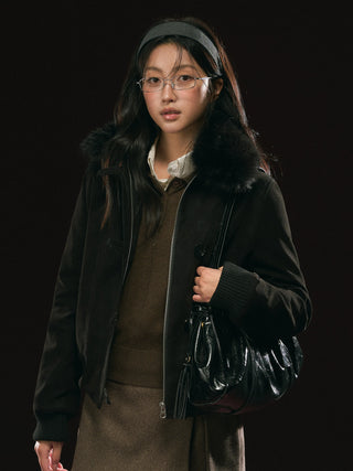 quilted leather coat