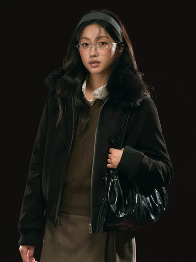 quilted leather coat