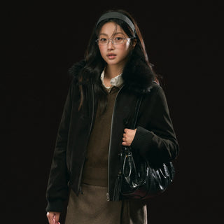 quilted leather coat