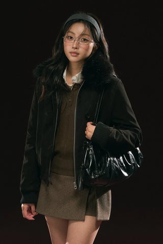 quilted leather coat