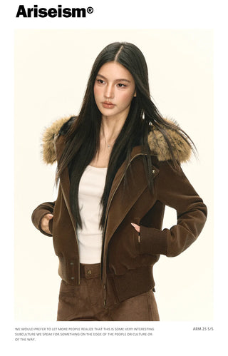 brown quilted coat