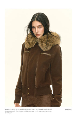 brown quilted coat
