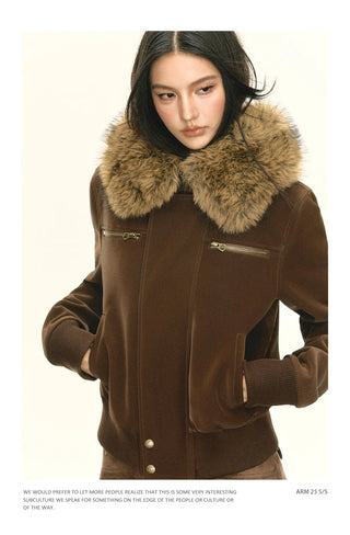 brown quilted coat