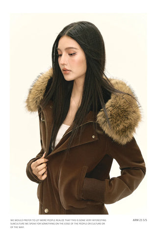 brown quilted coat